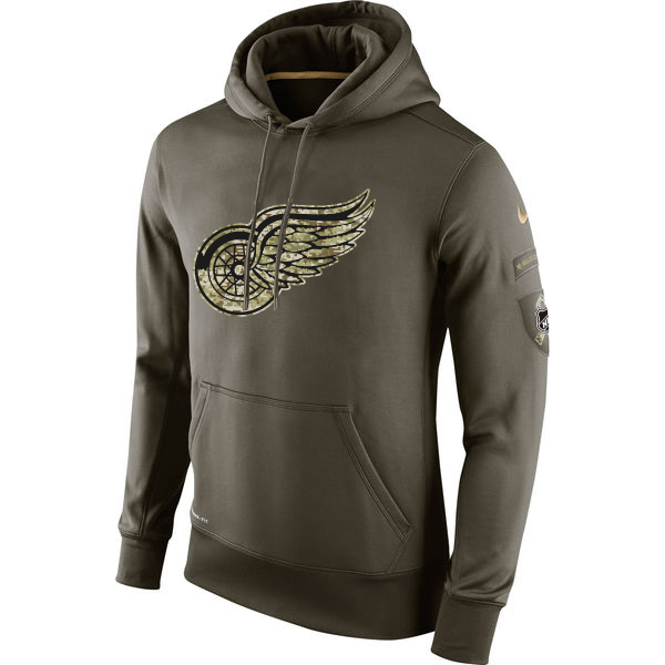 Men NHL Detroit Red Wings Nike Olive Salute To Service KO Performance Hoodie Green->milwaukee brewers->MLB Jersey